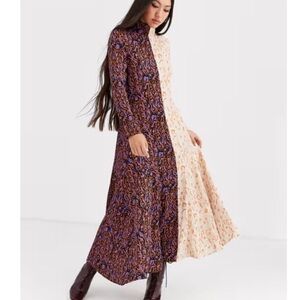 ASOS Long Sleeve Multi MIDI Dress